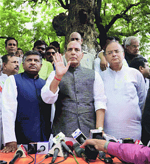 Rajnath soft on Nitish, tough on UPA over Bodh Gaya blasts