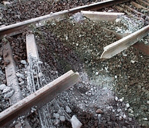 Maoists blow up train track