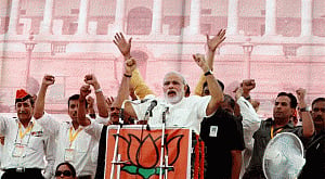 11 trains, 30 ft dynamic screen as backdrop for Modi rally
