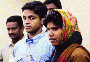 Maoist couple appear before media in Andhra