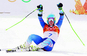 ligety dominates for gold in giant slalom
