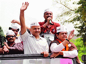 AAP nominee files papers amid protests