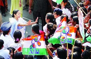 Mamata takes a walk with supporters on Women's Day