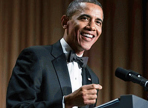 Obama jokes about Putin, media at US press dinner