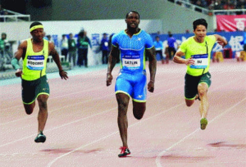 Gatlin's victory message to Bolt