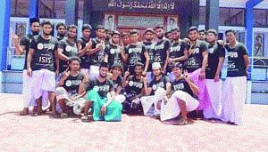 2 held over T-shirts with ISIS emblem