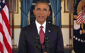 Obama points to "silver lining" in IS mayhem in the region