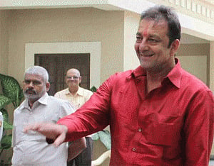 Sanjay Dutt walks out of jail on parole