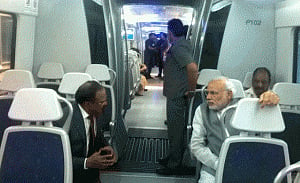 PM travels by Metro