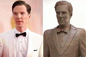 Benedict Cumberbatch replicated in choco statue