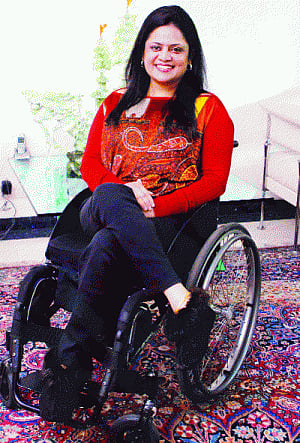 Woman with access code