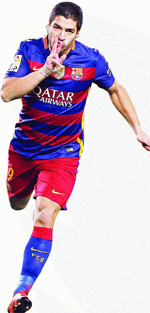 Suarez sizzles in Barca rout; Madrid, Atletico post wins