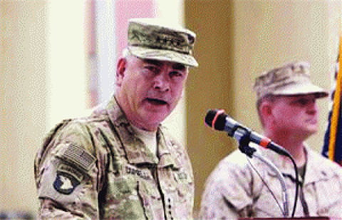 Gen John W Mick is head of US-Nato forces in Af