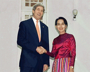 Kerry to meet Myanmar's Suu Kyi after US sanctions eased
