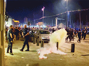 England fans clash with locals