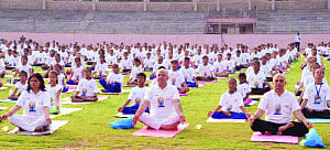 International Yoga Day: Visually-impaired children put icing on cake