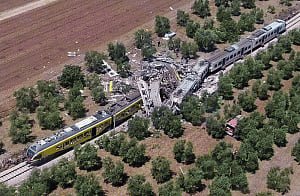 Official: 20 dead in head-on train crash in southern Italy