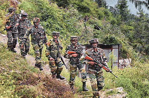 Three heavily-armed terrorists killed along loC in Poonch