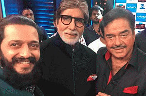 Riteish's 'fanboy' moment with Big B, Shatrughan Sinha