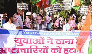 BJP workers stage protest against Kejriwal