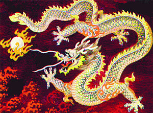 Dragon focusing on Maldives