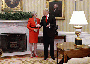 Trump hails Brexit as he meets Theresa May