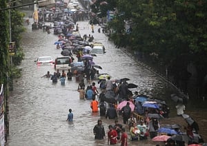 Helicopters, divers on standby after Mumbai rains: Navy