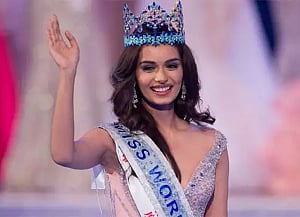 Miss World Manushi Chhillar gets glorious welcome in India
