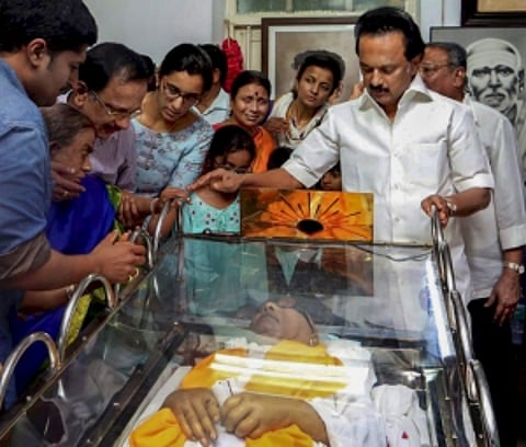 Stalin pens moving poem, asks can he address Karuna as father