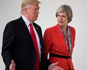 May rebukes Trump as she bids to sell Brexit deal