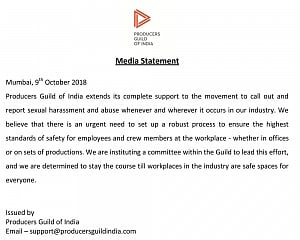 Producers' Guild of India: Media Statement