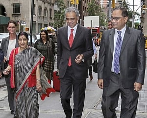 Swaraj arrives in New York for UN General Assembly session
