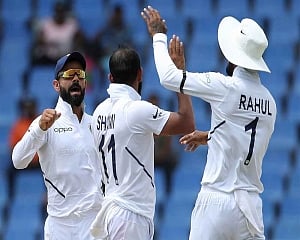 India bowl out West Indies for 222 in 1st innings
