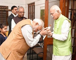 Made BJP dominant pole of Indian politics: Modi's birthday greetings to Advani