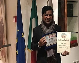 Pattnaik becomes first Indian to win prestigious Italian award for sand art