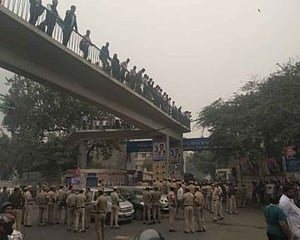 Clash between police personnel, advocates at Tis Hazari Court, police vehicle torched