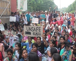 Students protest at BHU against reinstatement of professor accused of sexual misconduct