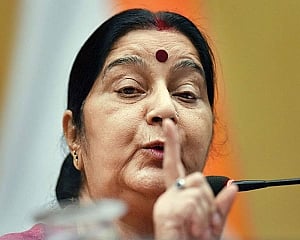 Swaraj says BJP will turn up poll heat on air strike sceptics