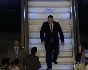 US Secretary of State Mike Pompeo arrives in India
