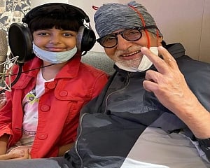 Amitabh Bachchan records song with granddaughter Aaradhya