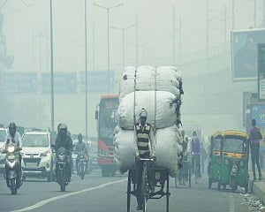 Delhi’s air improves to ‘very poor’ as wind blows away pollutants