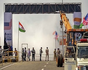 Entry gate at Motera stadium collapses ahead of Trump''s visit