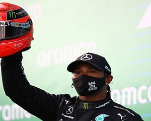 Hamilton equals Schumacher's record of 91 race wins in F1