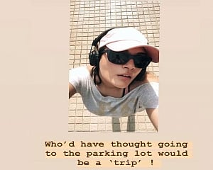 Richa takes a 'trip' to the parking lot