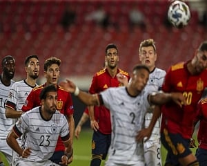 Spain grabs 1-1 draw in Germany as internationals resume
