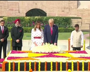 Trump, Melania pay homage to Mahatma Gandhi at Rajghat