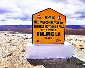 BRO builds world highest road to support frontline LAC troops
