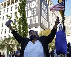 Crowds react with joy, wariness to verdict in Floyd's death
