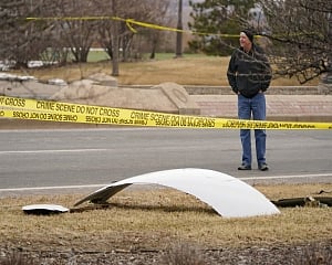 Debris falls from plane during emergency landing near Denver