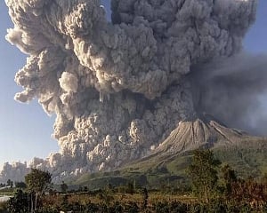 Indonesia's Sinabung spews column of volcanic ash into sky